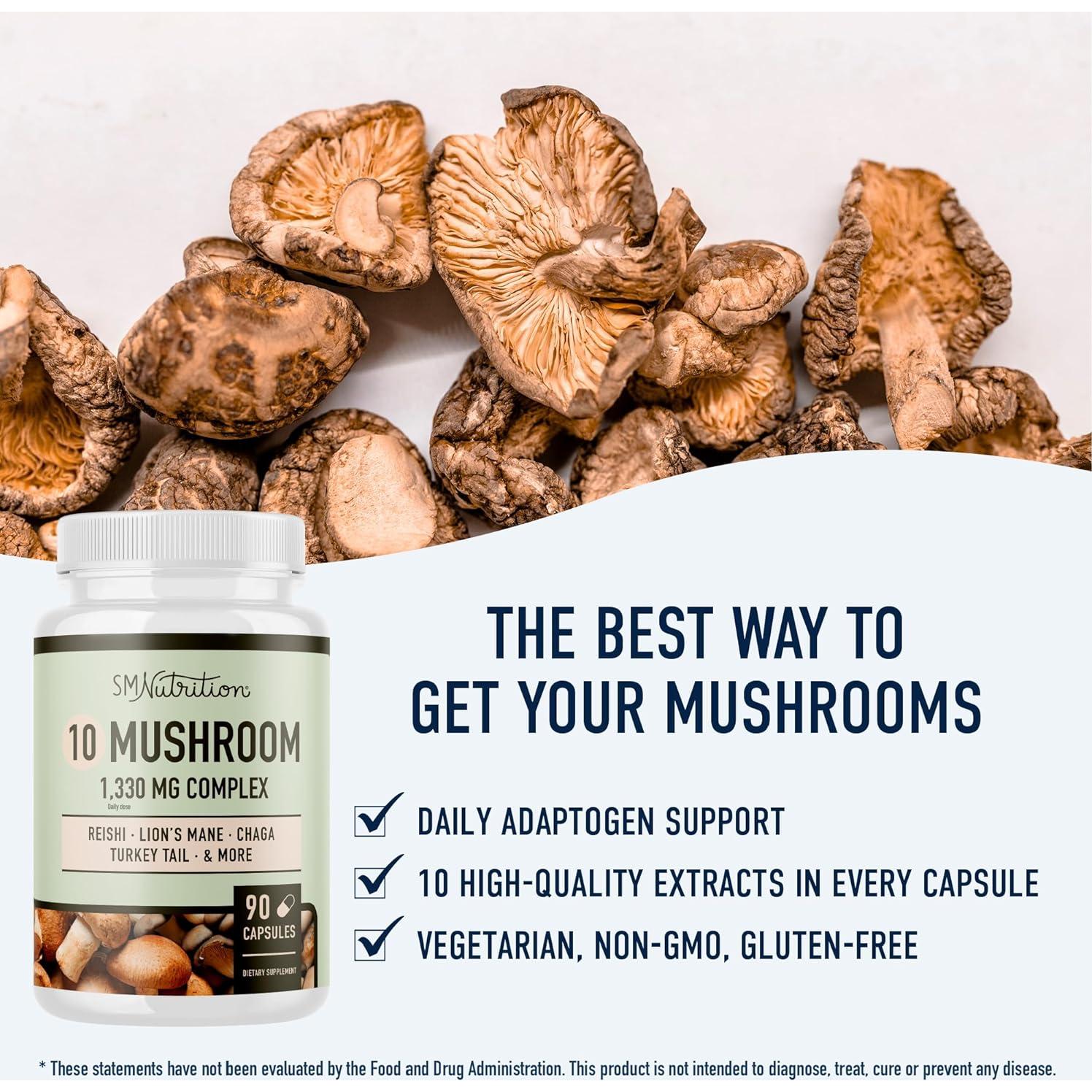 Suplemento de Hongos 10 en 1 Smoky Mountain 90 Cápsulas