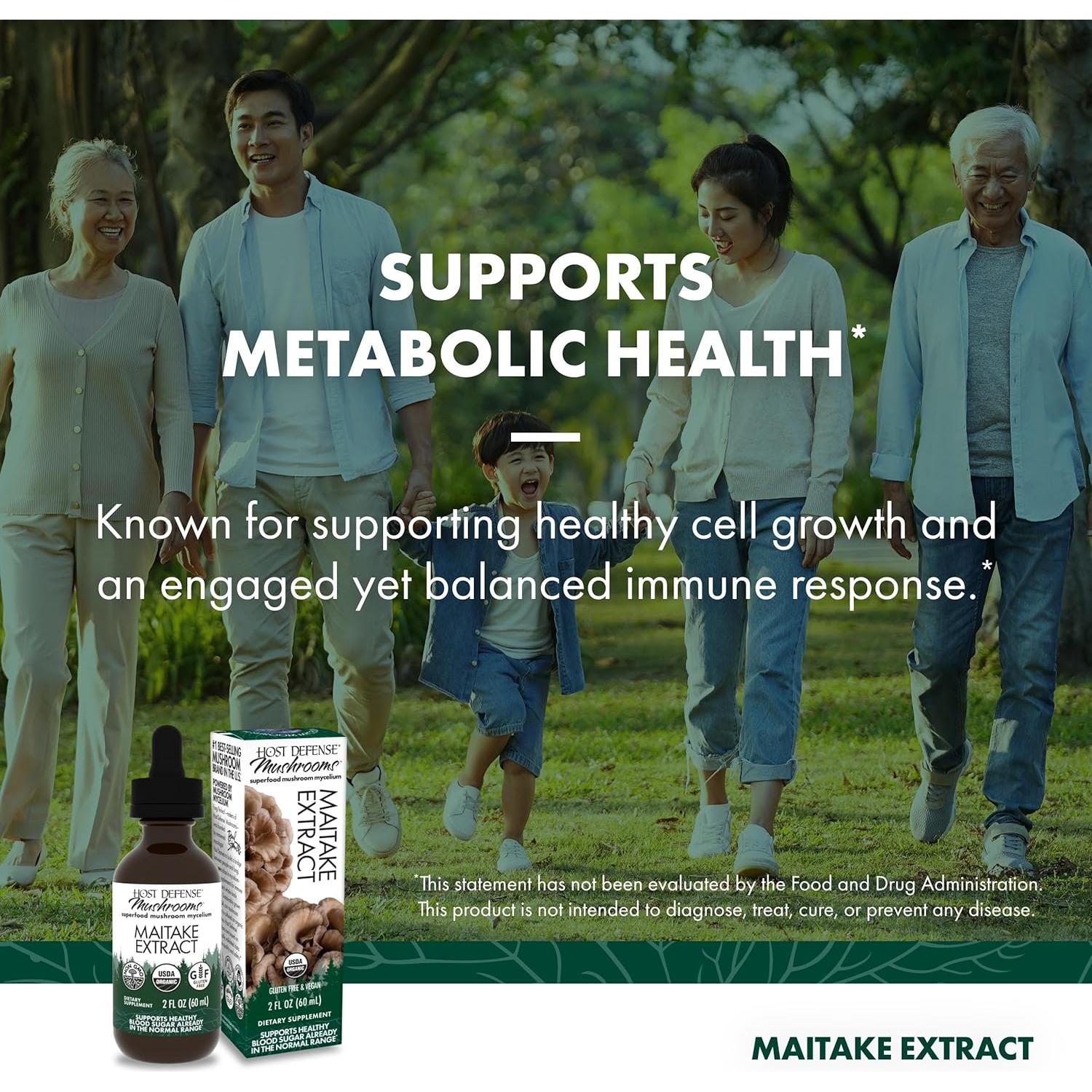 Extracto de Maitake Host Defense 60ml - Suplemento Inmunológico