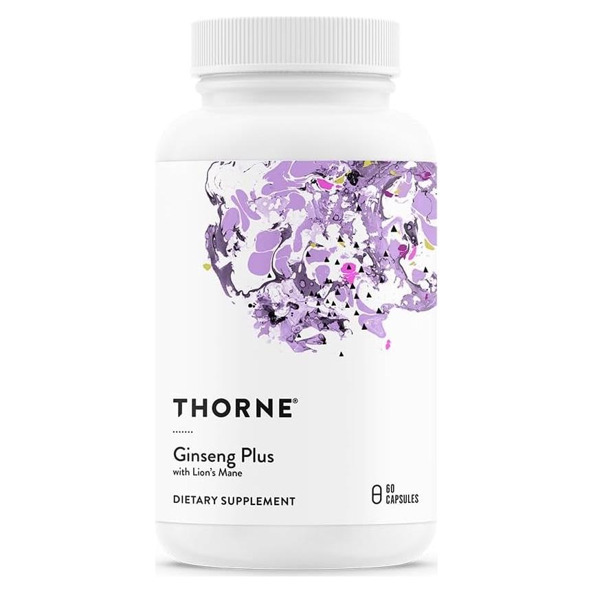 Suplemento Ginseng Plus Thorne - 60 Cápsulas - Enfoque y Memoria