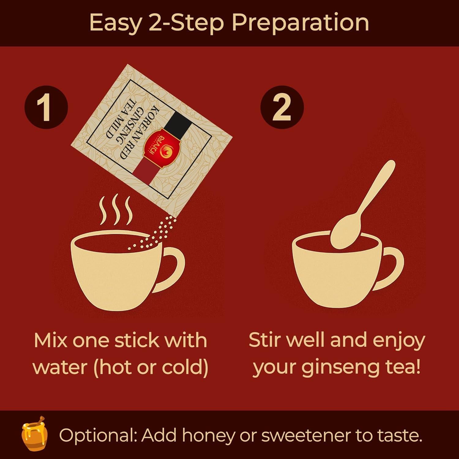 Té Instantáneo de Ginseng Rojo Panax Coreano SAMSIDAE - 50 Bolsas - Sabor Suave