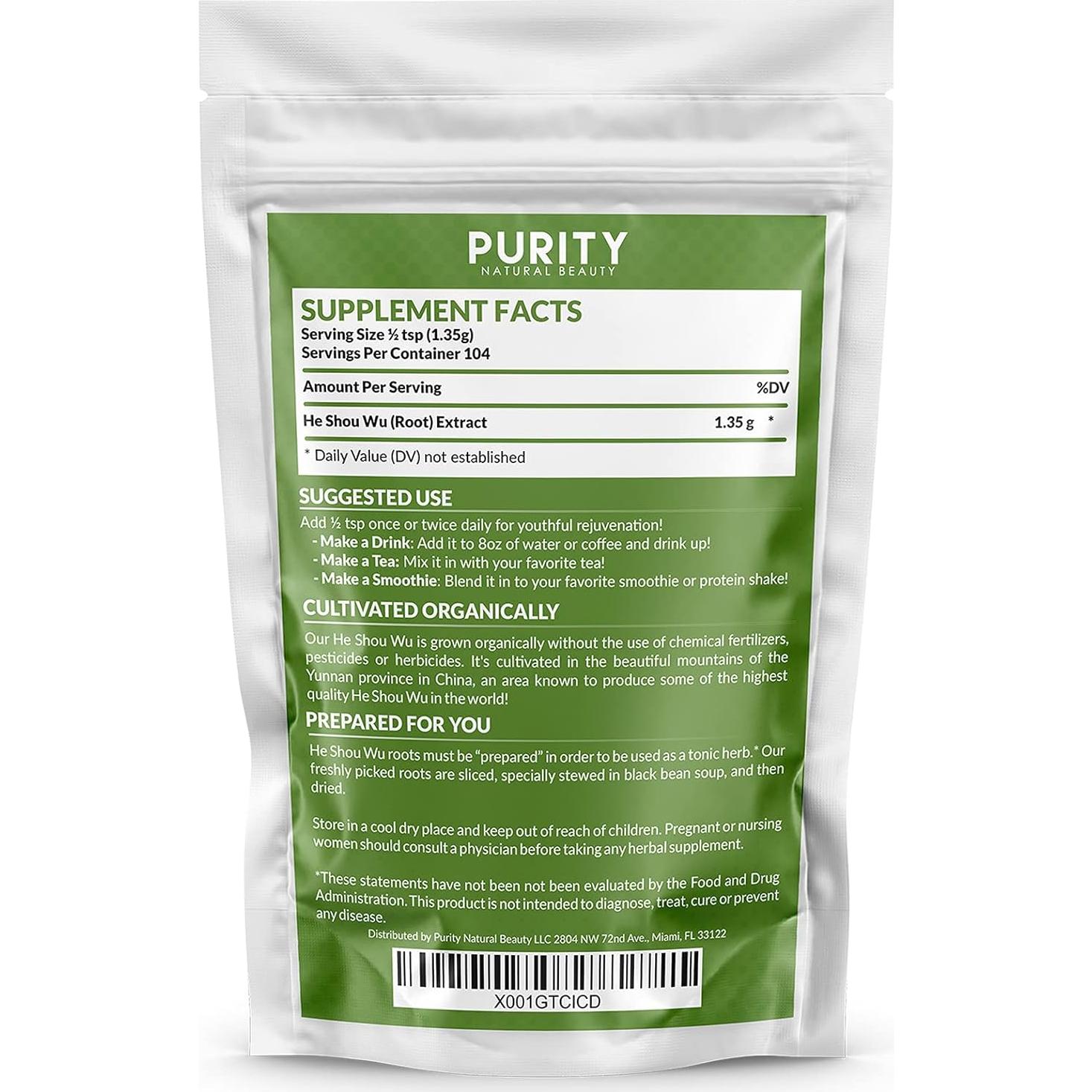 He Shou Wu Orgánico Certificado Purity 141.75g - Extracto 30:1