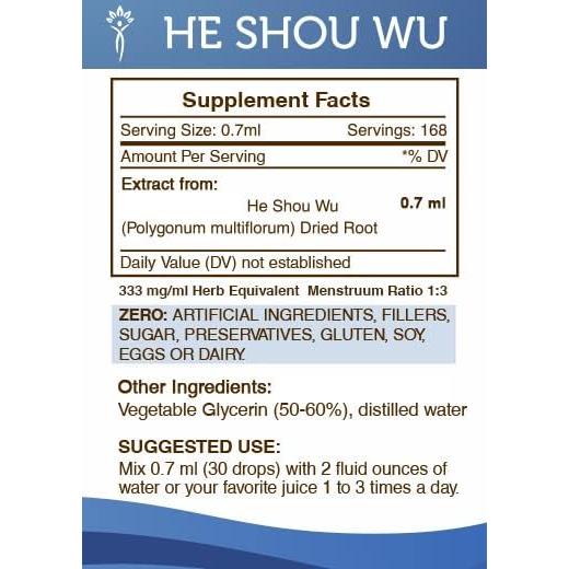 Extracto Herbal He Shou Wu Sin Alcohol 118.3 ml Secretos de la Tribu