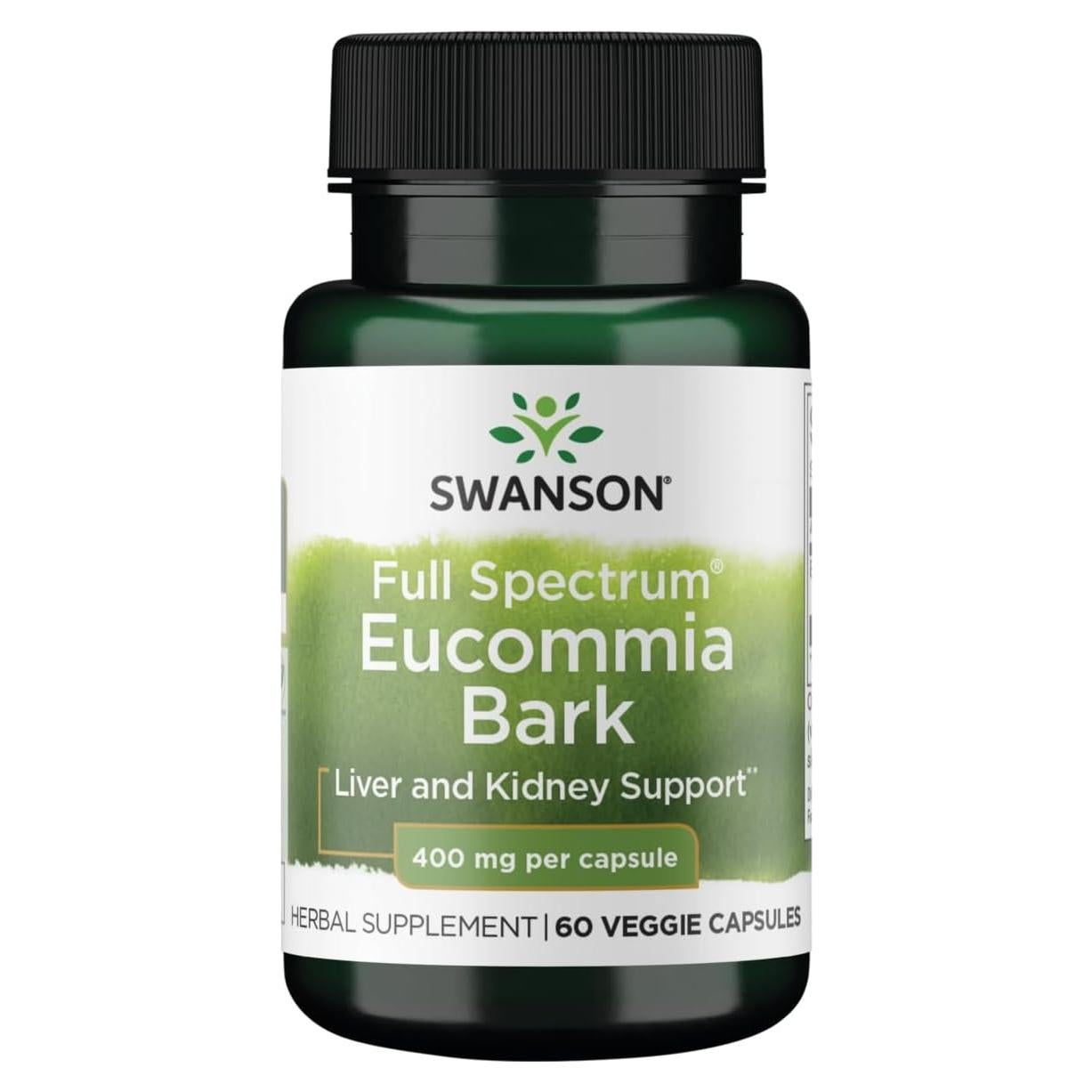 Cápsulas Veganas Corteza de Eucommia 400 mg Swanson 60 Unidades