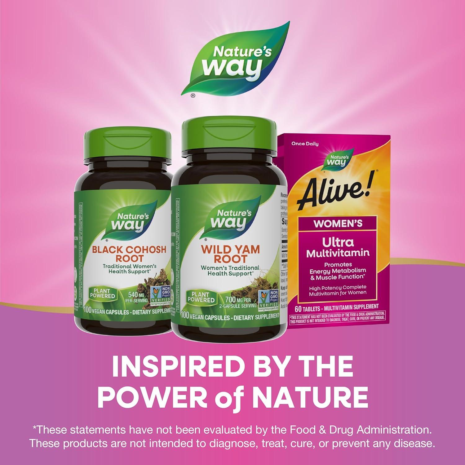 Raíz de Ñame Silvestre Nature's Way 700 mg 100 Cápsulas Veganas