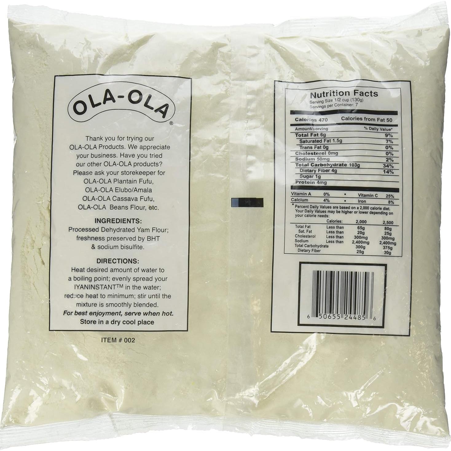 Yam Instantáneo Ola Ola 2.27 kg - Auténtico Pounded Yam