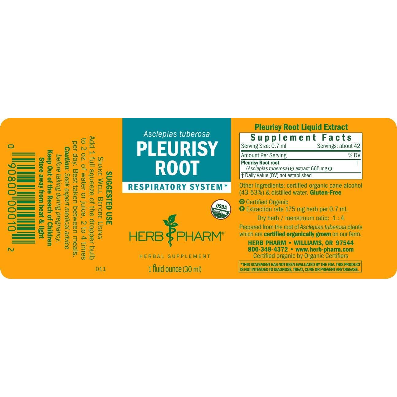 Extracto Líquido de Raíz de Pleuresía Herb Pharm 30 ml Orgánico
