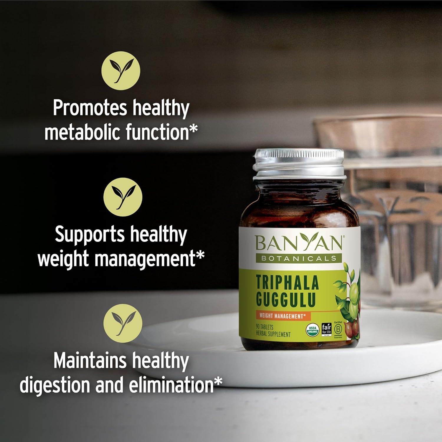 Suplemento Digestivo Orgánico Triphala Guggulu Banyan 90 Tabletas