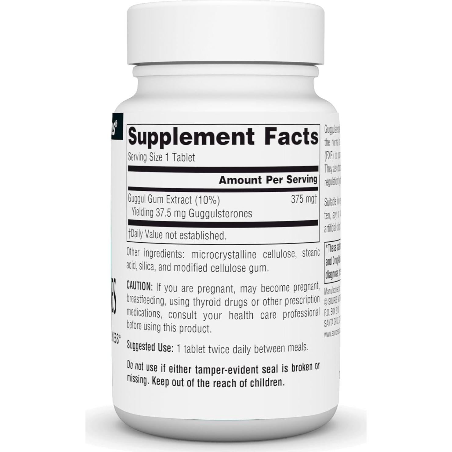 Guggulsterones Source Naturals 37.5mg 60 Tabletas para Colesterol