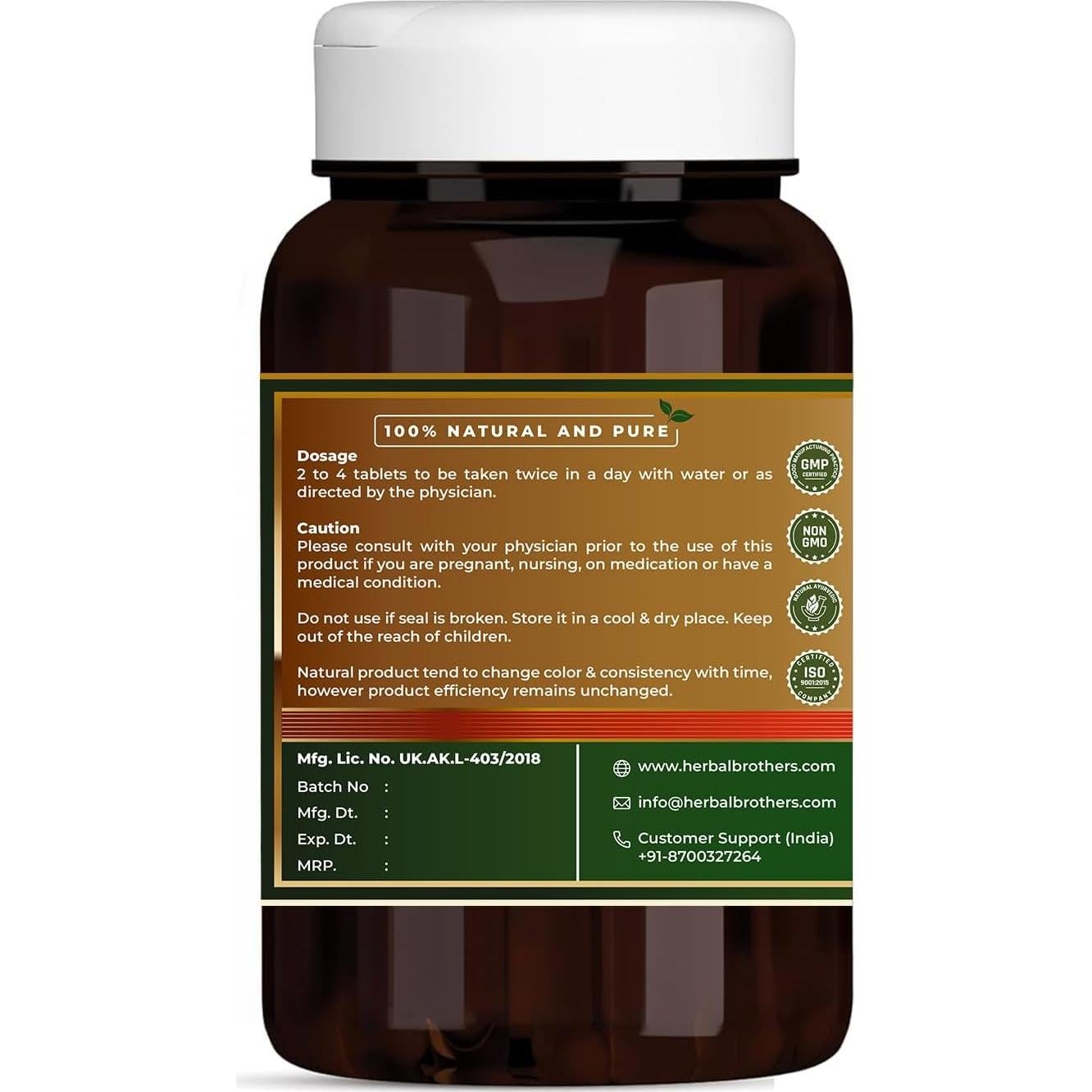 Tabletas Ayurvédicas Kanchnar Guggulu 450 mg 120 Unidades