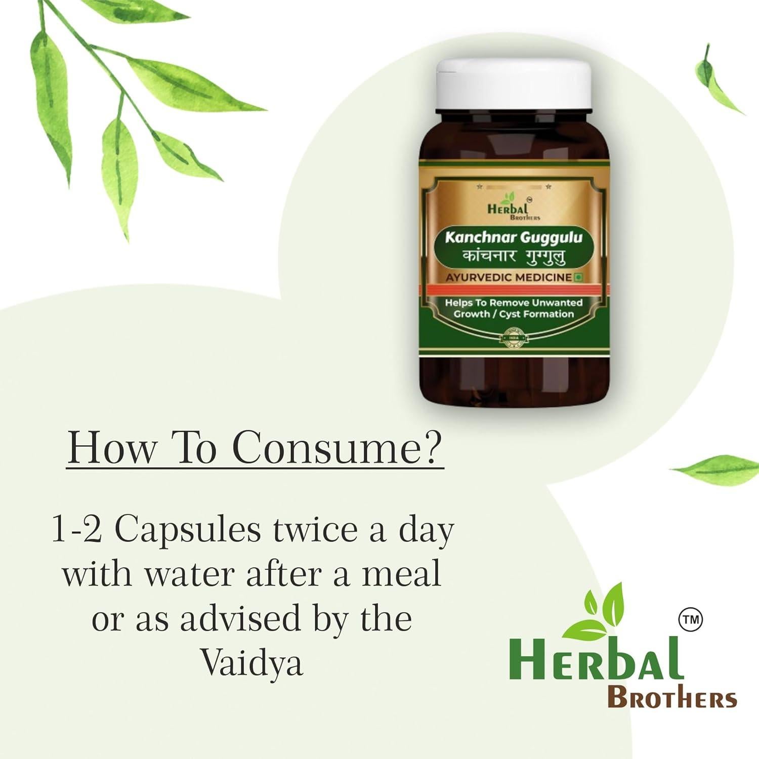 Tabletas Ayurvédicas Kanchnar Guggulu 450 mg 120 Unidades