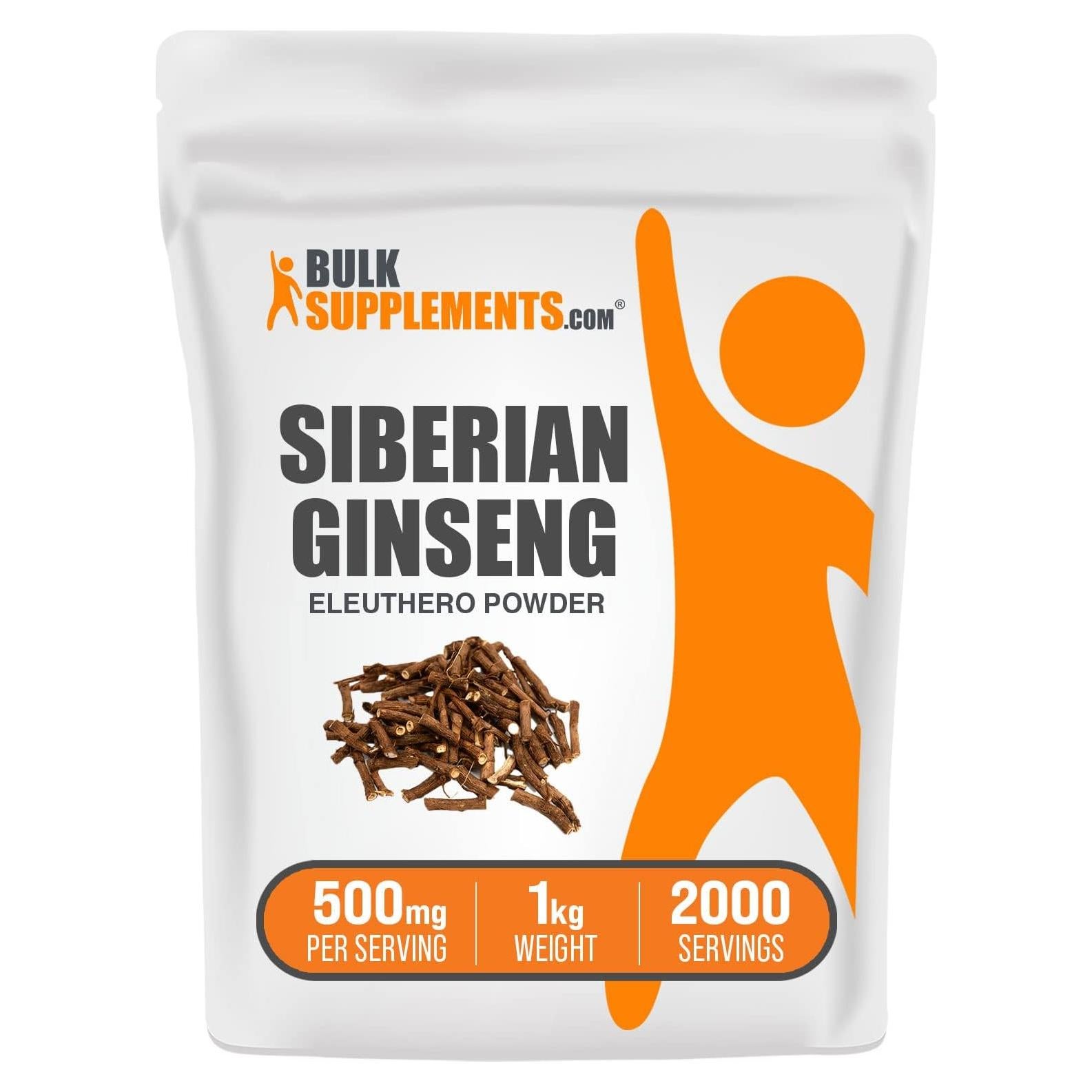 Polvo de Eleuthero BulkSupplements 1kg - Ginseng Siberiano Sin Gluten