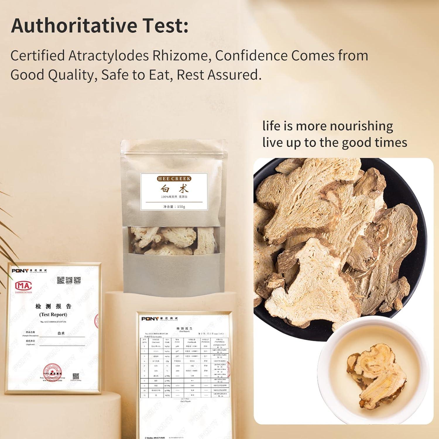 Atractylodes Bai Zhu Hee Creek 300g Rodajas Grandes Sin Azufre