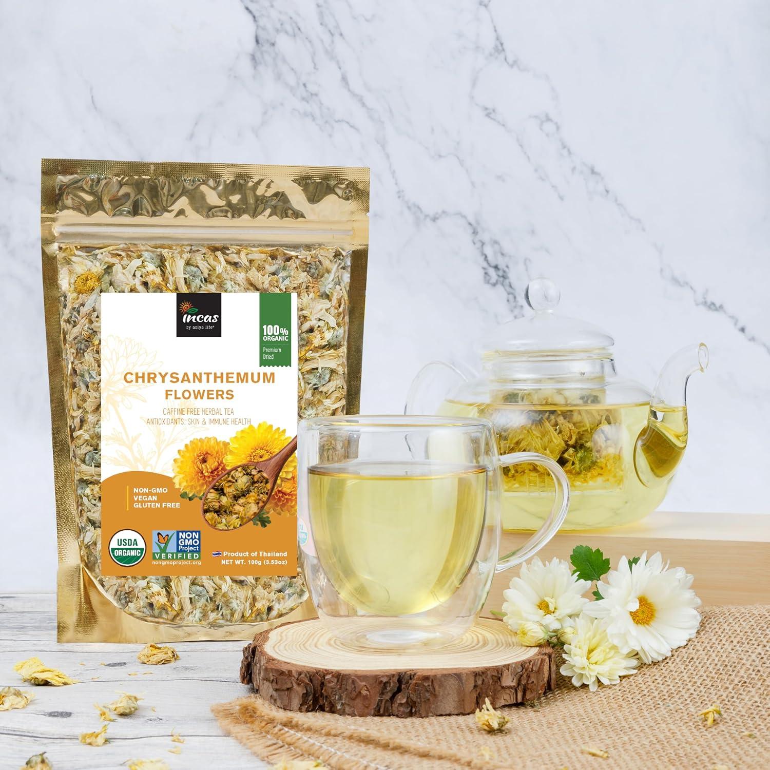 Té de Crisantemo Orgánico Incas 100 g Sin Cafeína y Sin Gluten