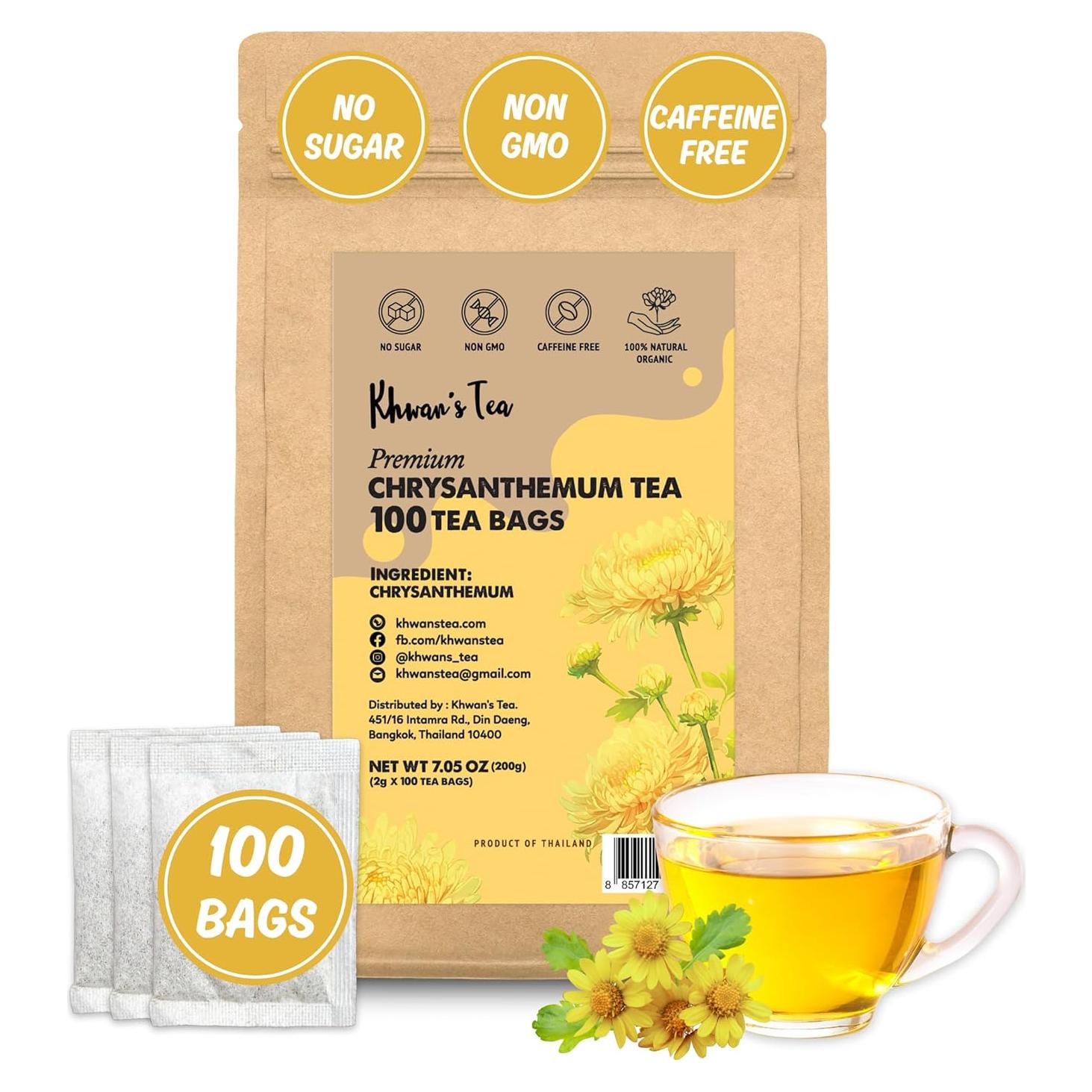 Bolsitas de Té de Crisantemo Khwan 100 unidades 2g - Sin Cafeína