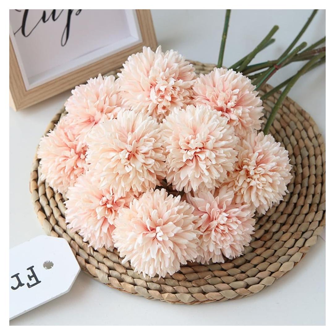 Ramo de flores artificiales crisantemo HoYuanFlo 10 piezas 30 cm