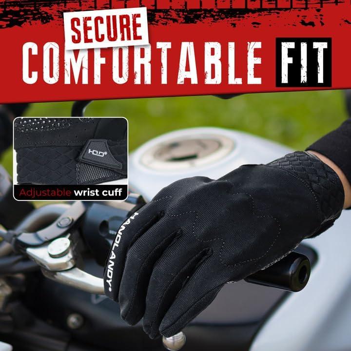 Guantes de Moto HANDLANDY Unisex Táctiles y Transpirables