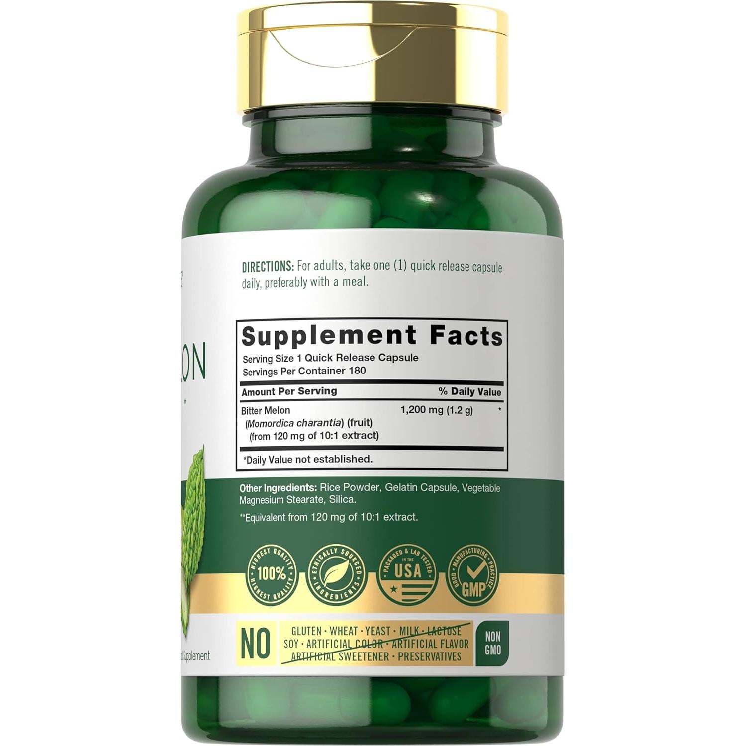 Cápsulas de Melón Amargo Carlyle 1200 mg - 180 Unidades