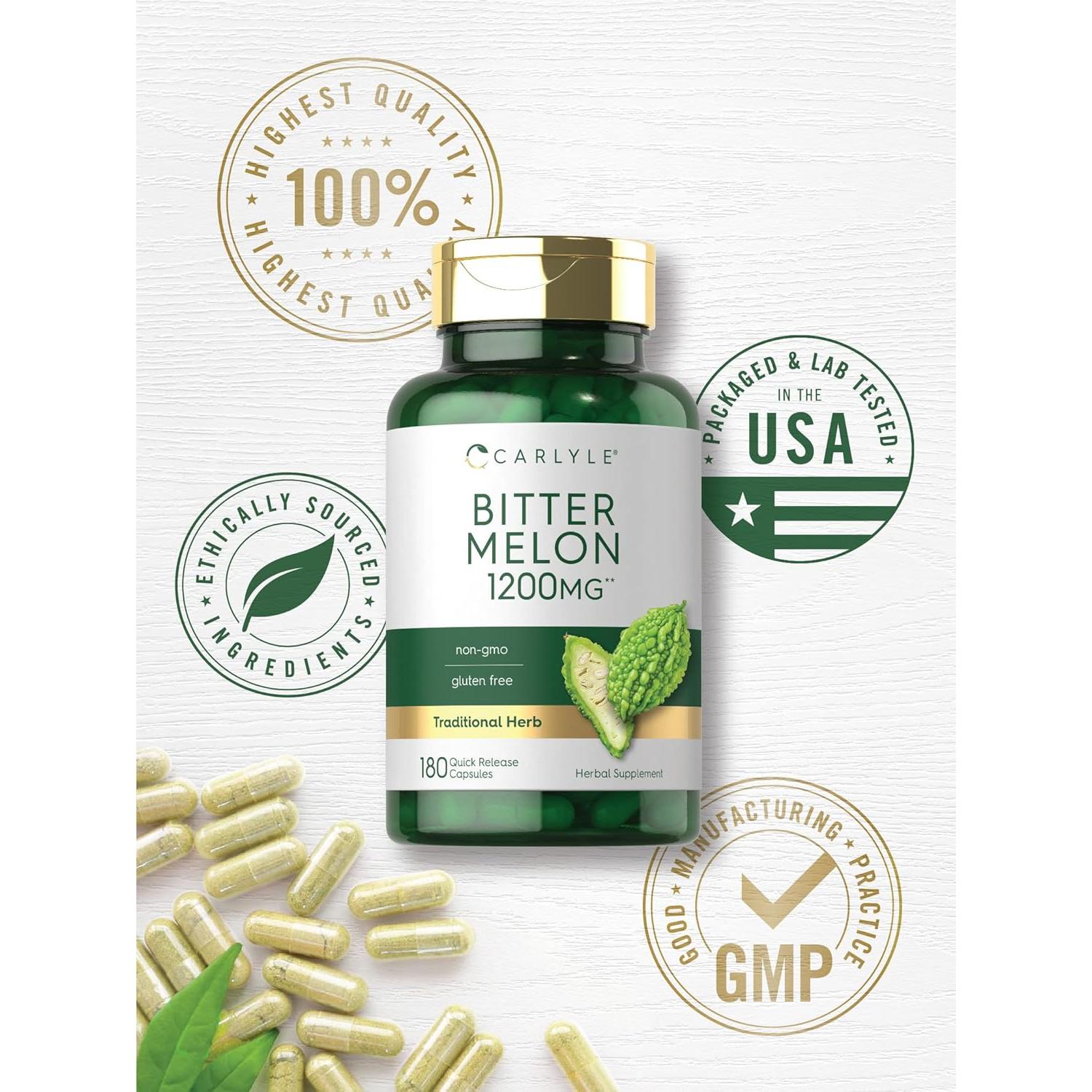 Cápsulas de Melón Amargo Carlyle 1200 mg - 180 Unidades