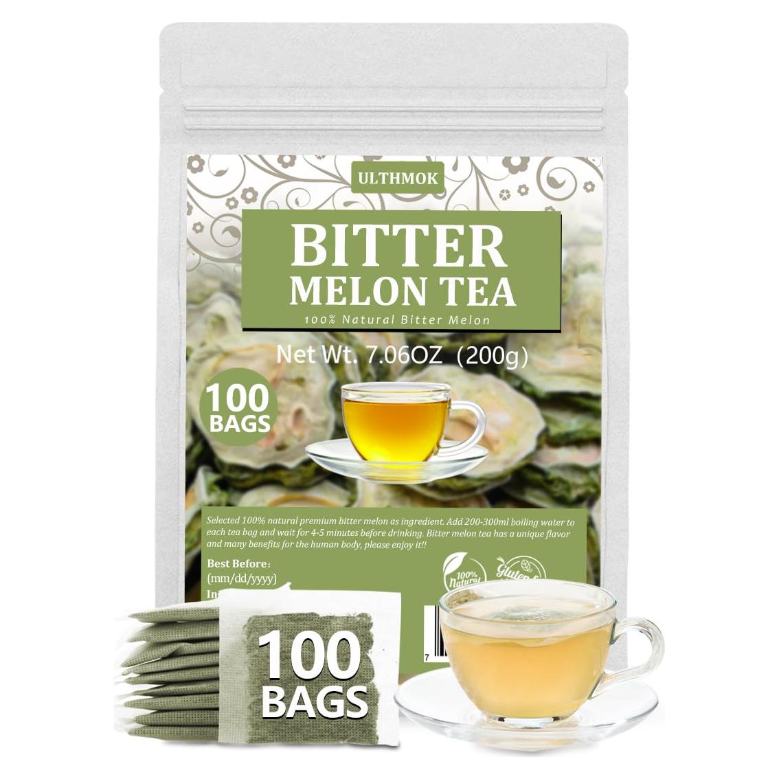 Té de Melón Amargo YLINSHA 100 Bolsas 100% Natural Sin Aditivos