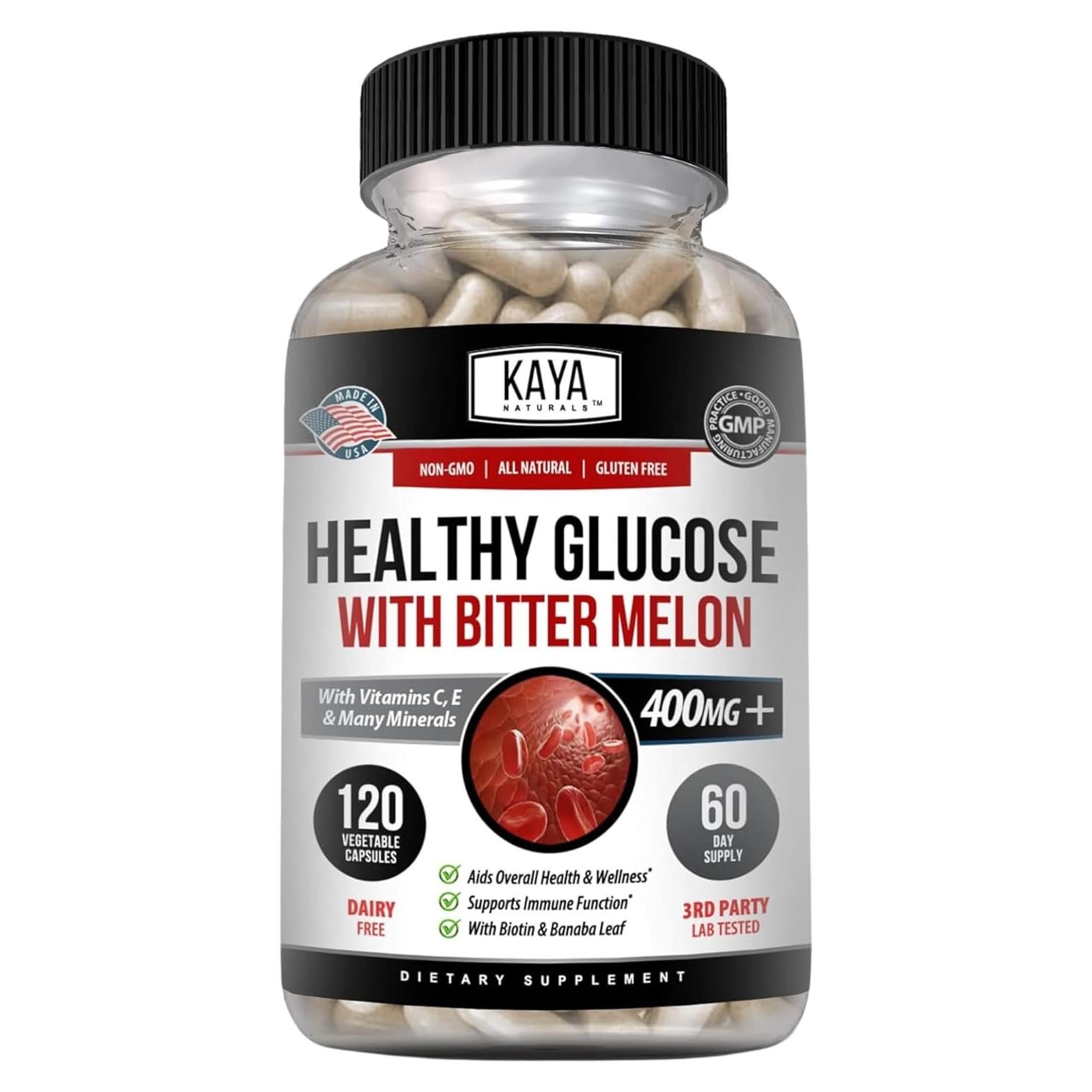 Suplemento Gluco Kaya Naturals 120 Cápsulas - Salud Azúcar