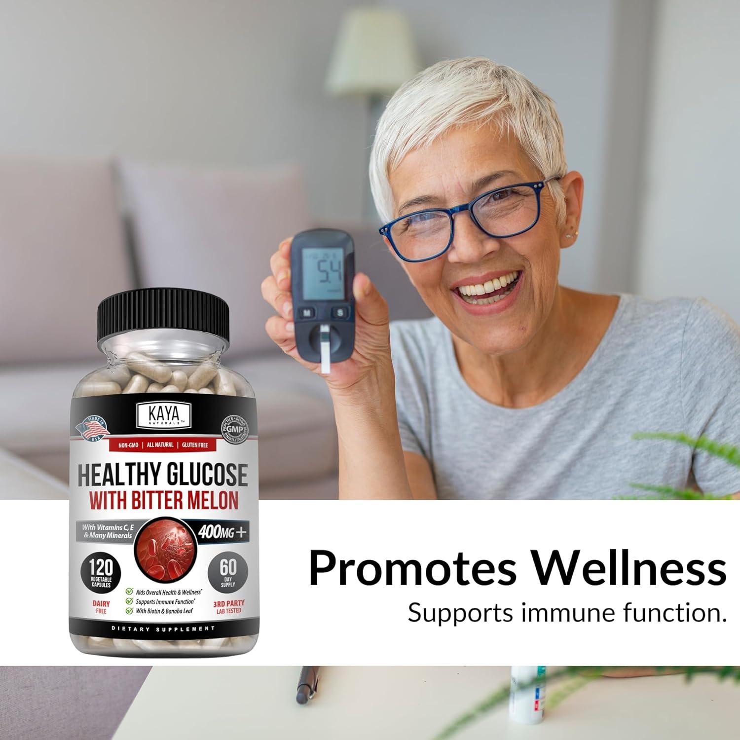 Suplemento Gluco Kaya Naturals 120 Cápsulas - Salud Azúcar