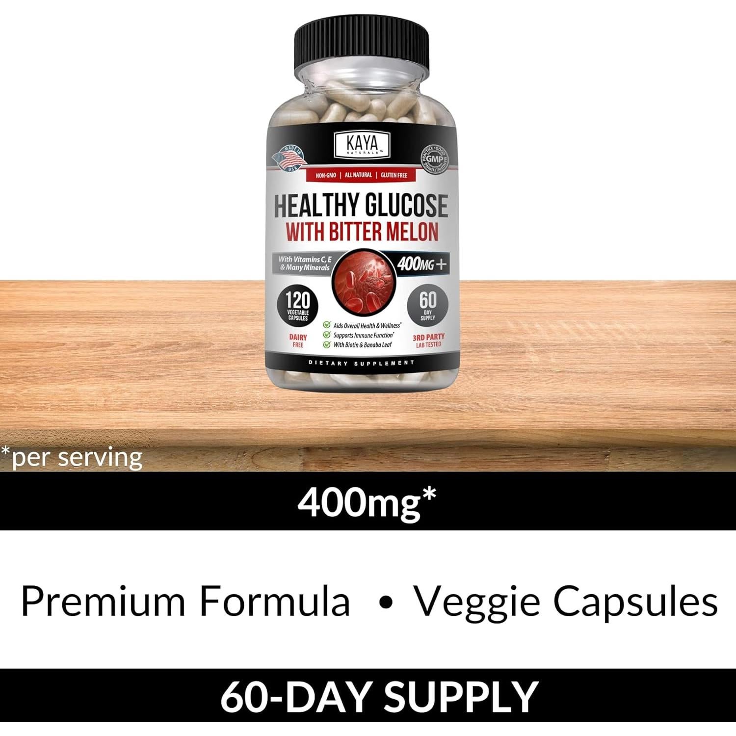 Suplemento Gluco Kaya Naturals 120 Cápsulas - Salud Azúcar