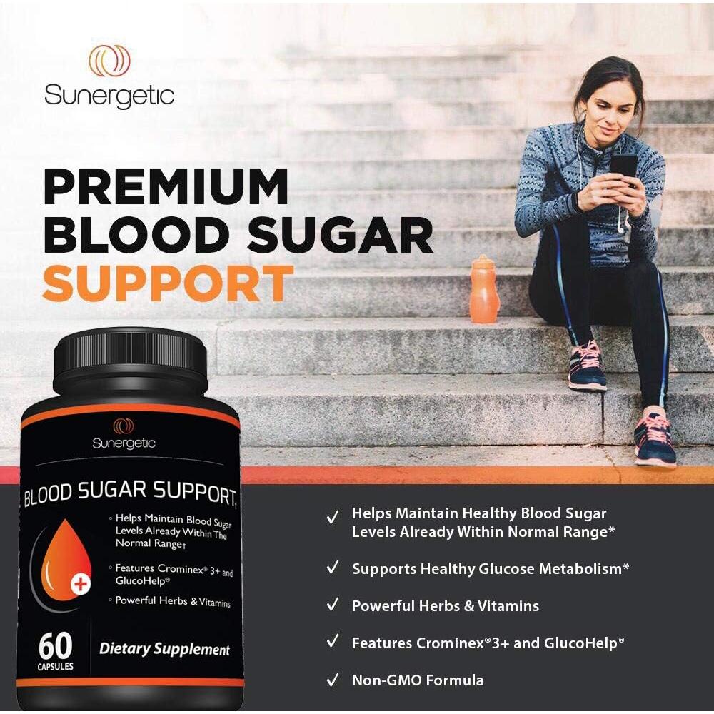 Suplemento de Soporte de Azúcar en Sangre Sunergetic - 60 Cápsulas