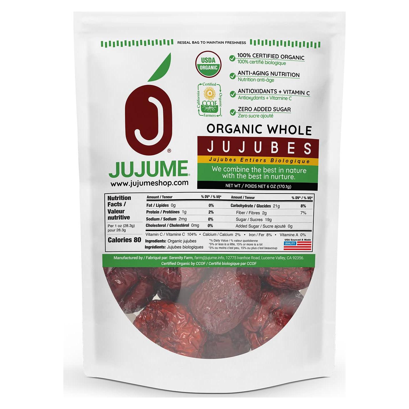 Jujubes Rojos Orgánicos JUJUME 170g - Superalimento Saludable