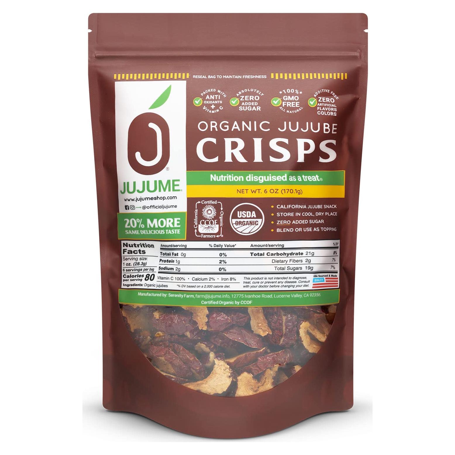 Crisps de Jujube Orgánico JUJUME 170 g - Snack Saludable