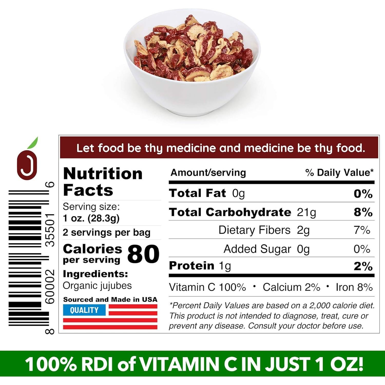 Crisps de Jujube Orgánico JUJUME 170 g - Snack Saludable