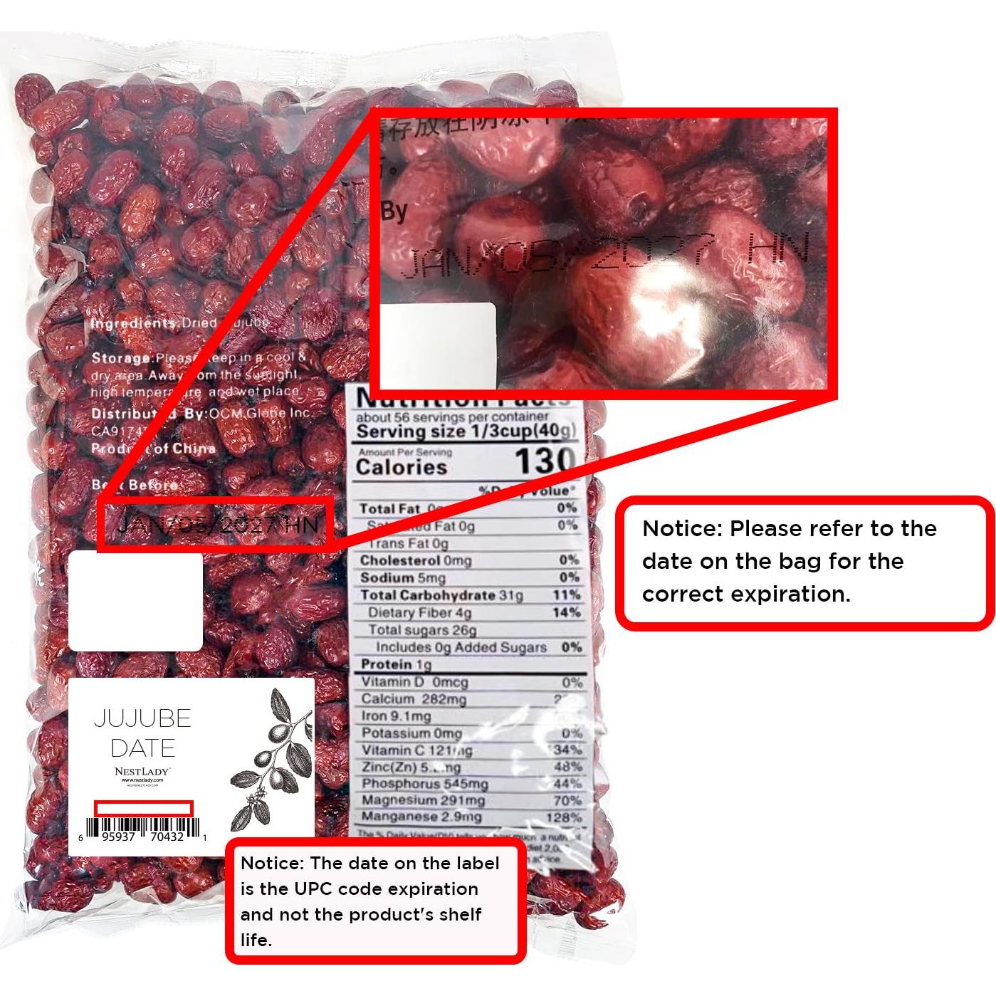 Dátiles Jujube Secos NESTLADY 2.27 kg - Snack Saludable Natural