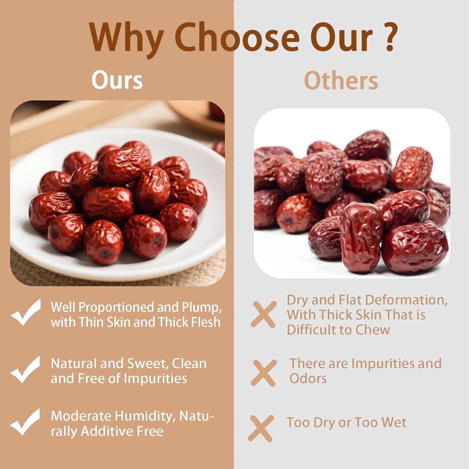 Dátiles Rojos Secos Premium YuuLunChun 500g - Sin Azúcares Añadidos