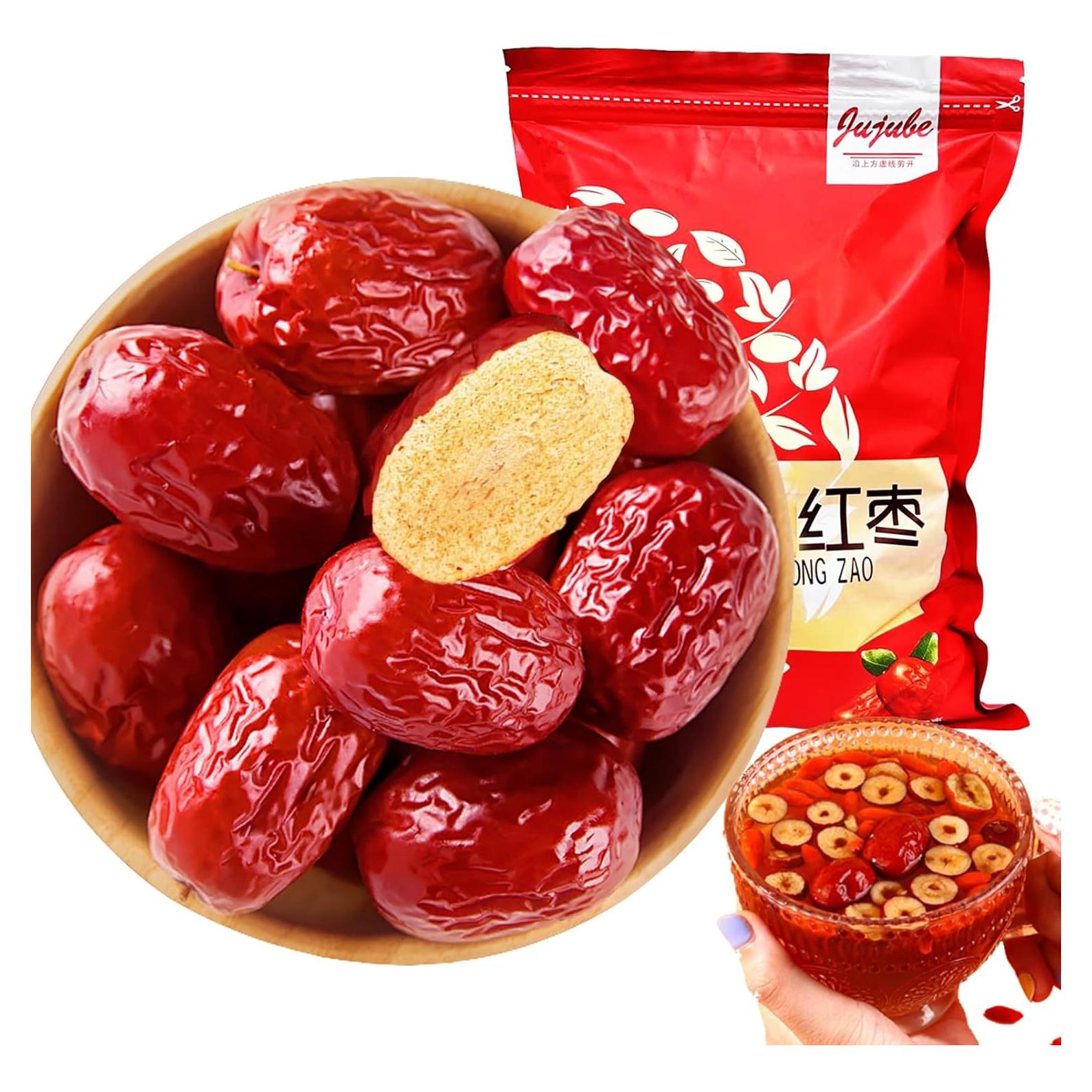 Dátil Rojo Seco Shengmingxi 500g Jujube Snack Saludable