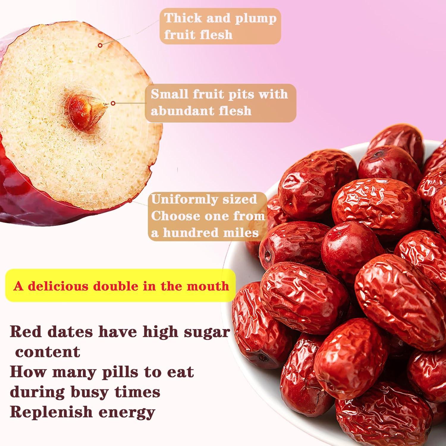 Dátil Rojo Seco Shengmingxi 500g Jujube Snack Saludable