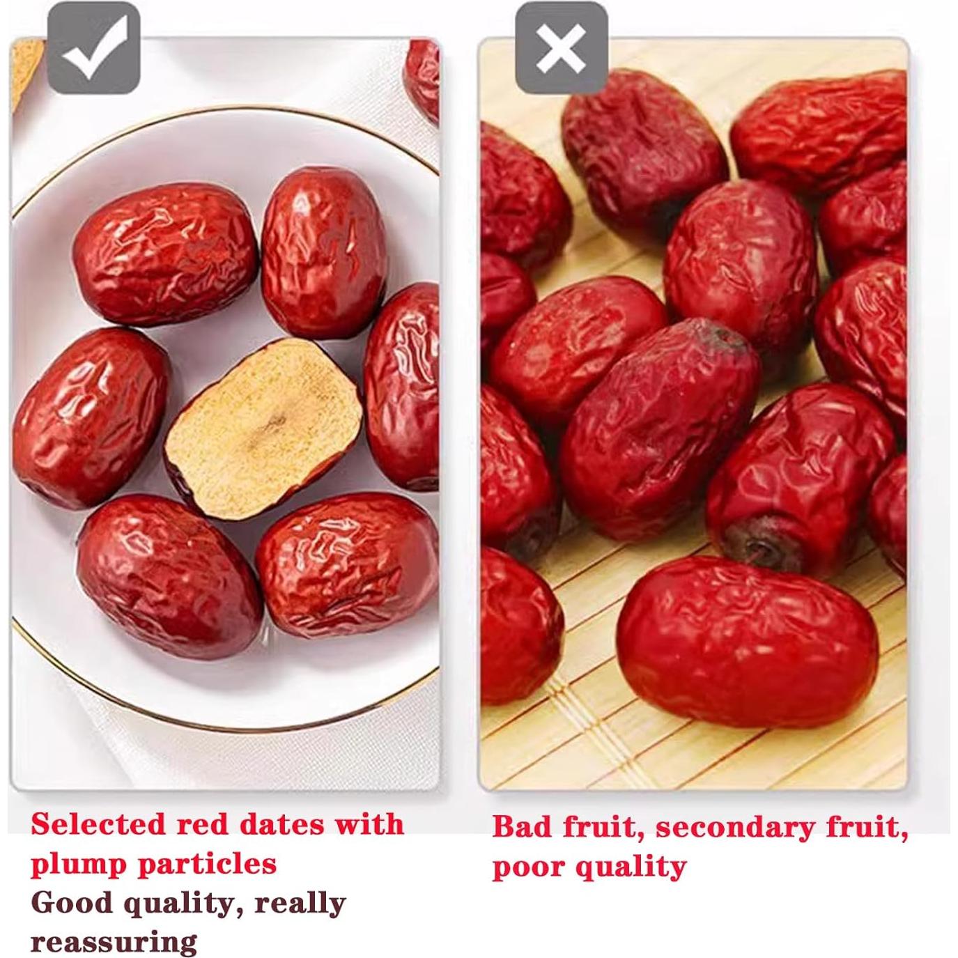 Dátil Rojo Seco Shengmingxi 500g Jujube Snack Saludable