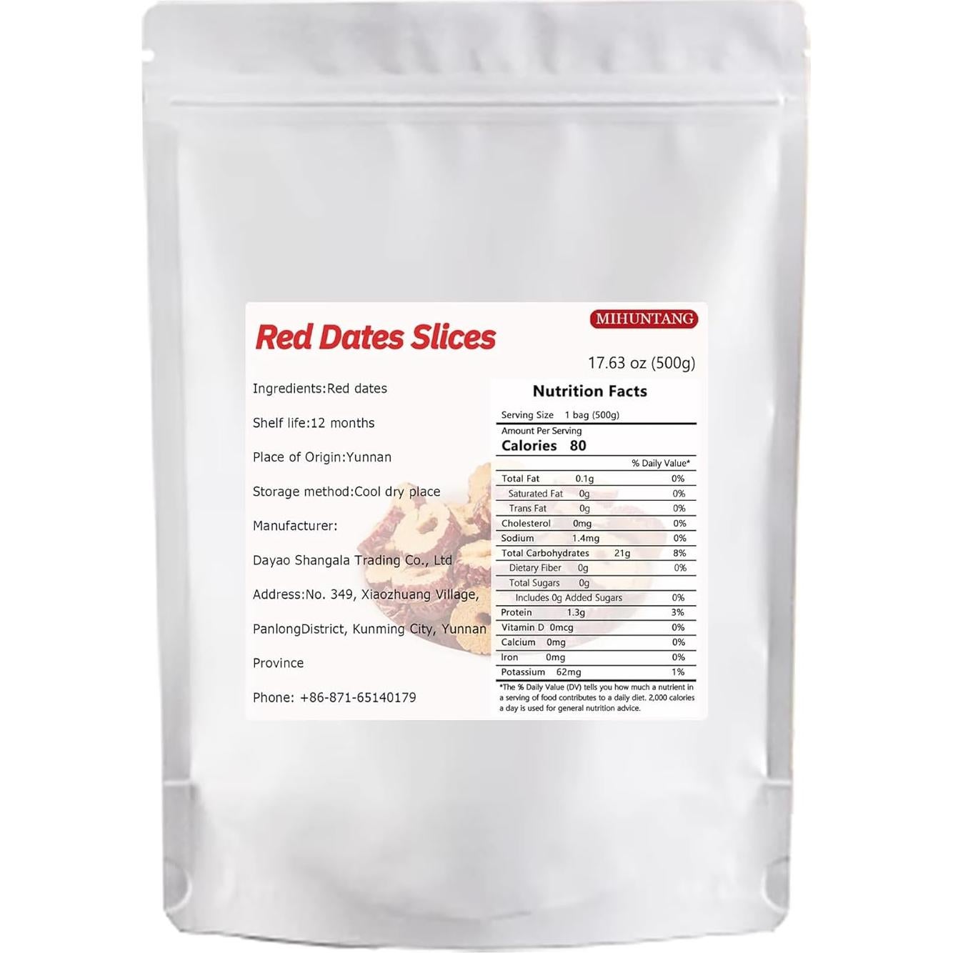 Dátiles Rojos Secos 500g - Jujube Sin Hueso Crujiente