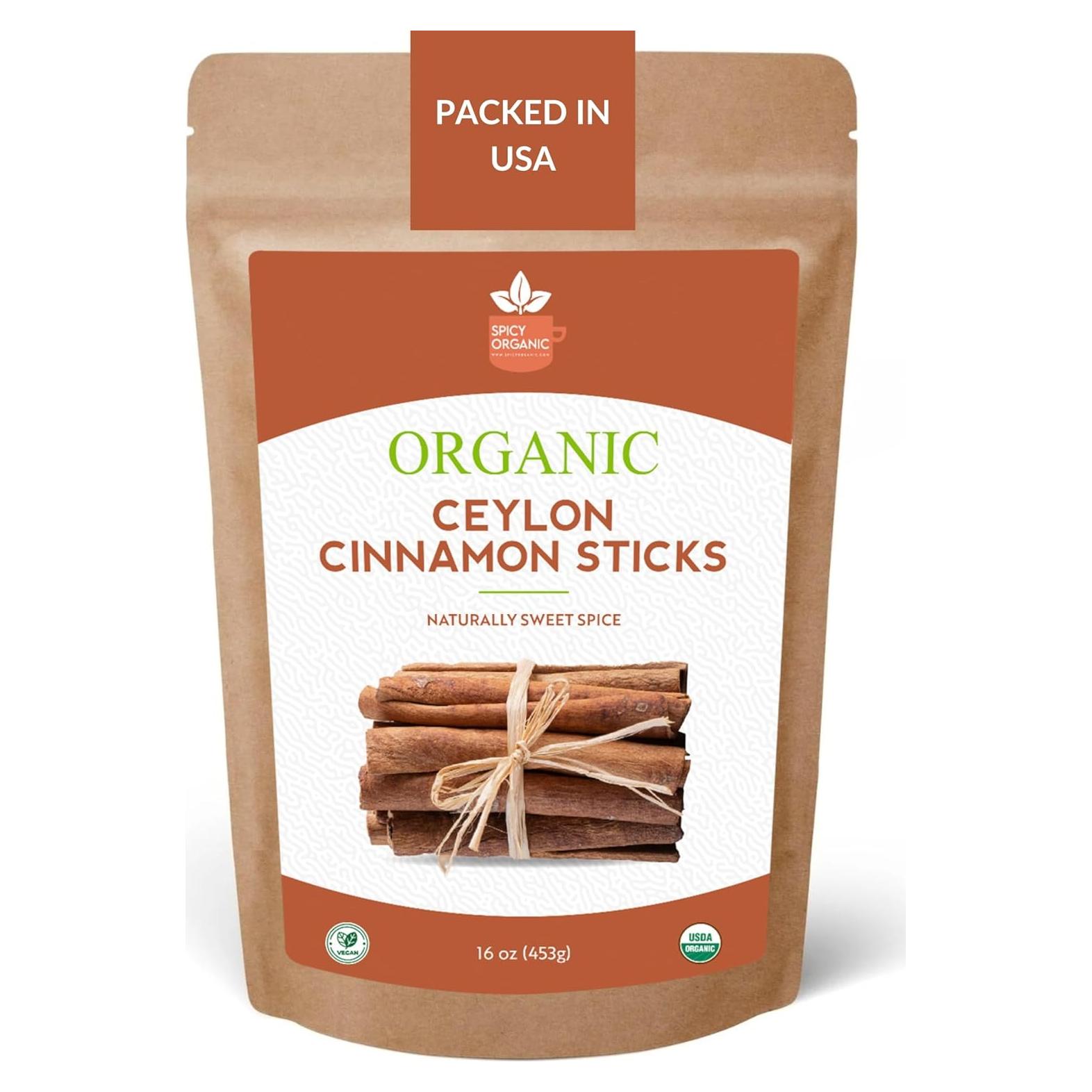 Ramas de Canela Ceylon Orgánica Spicy Organic 8.9 cm 450 g