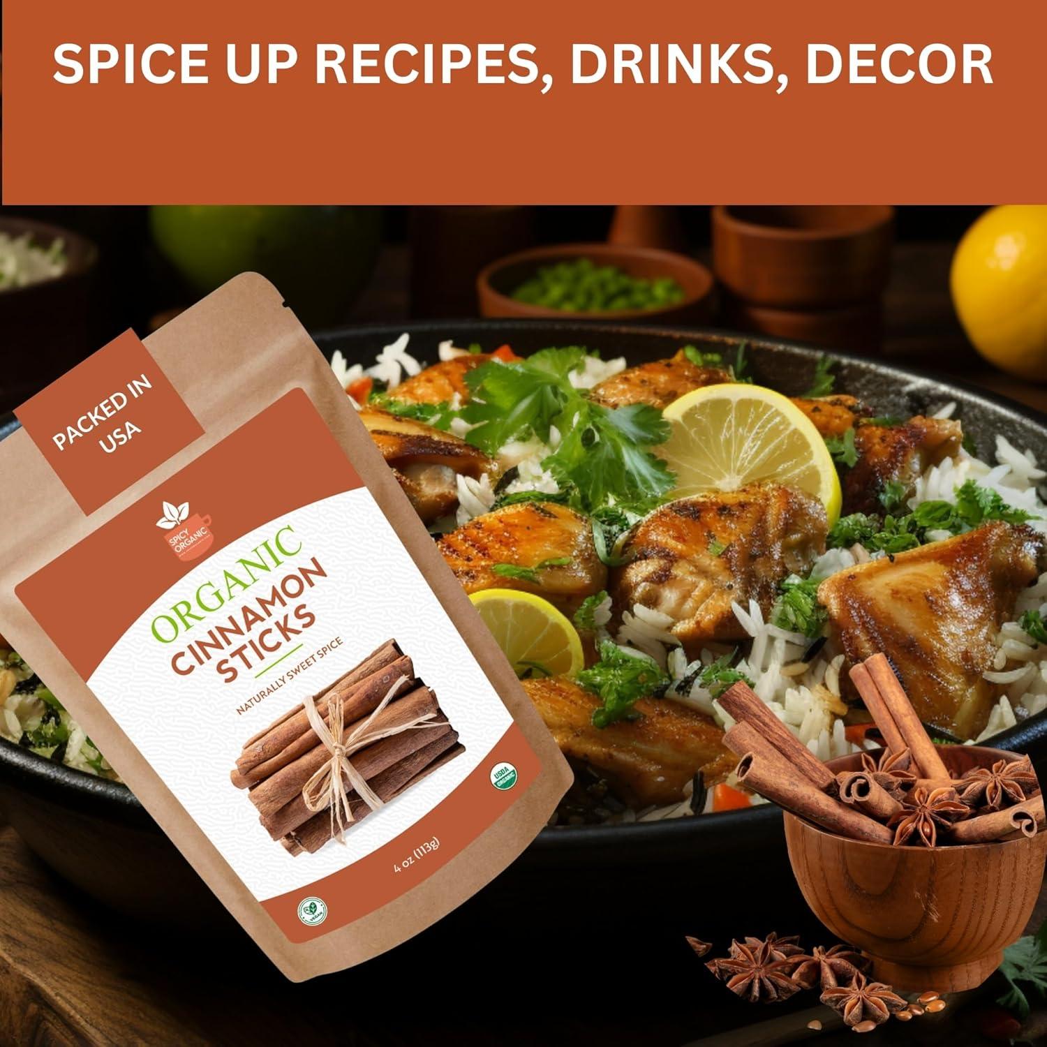 Ramas de Canela Ceylon Orgánica Spicy Organic 8.9 cm 450 g