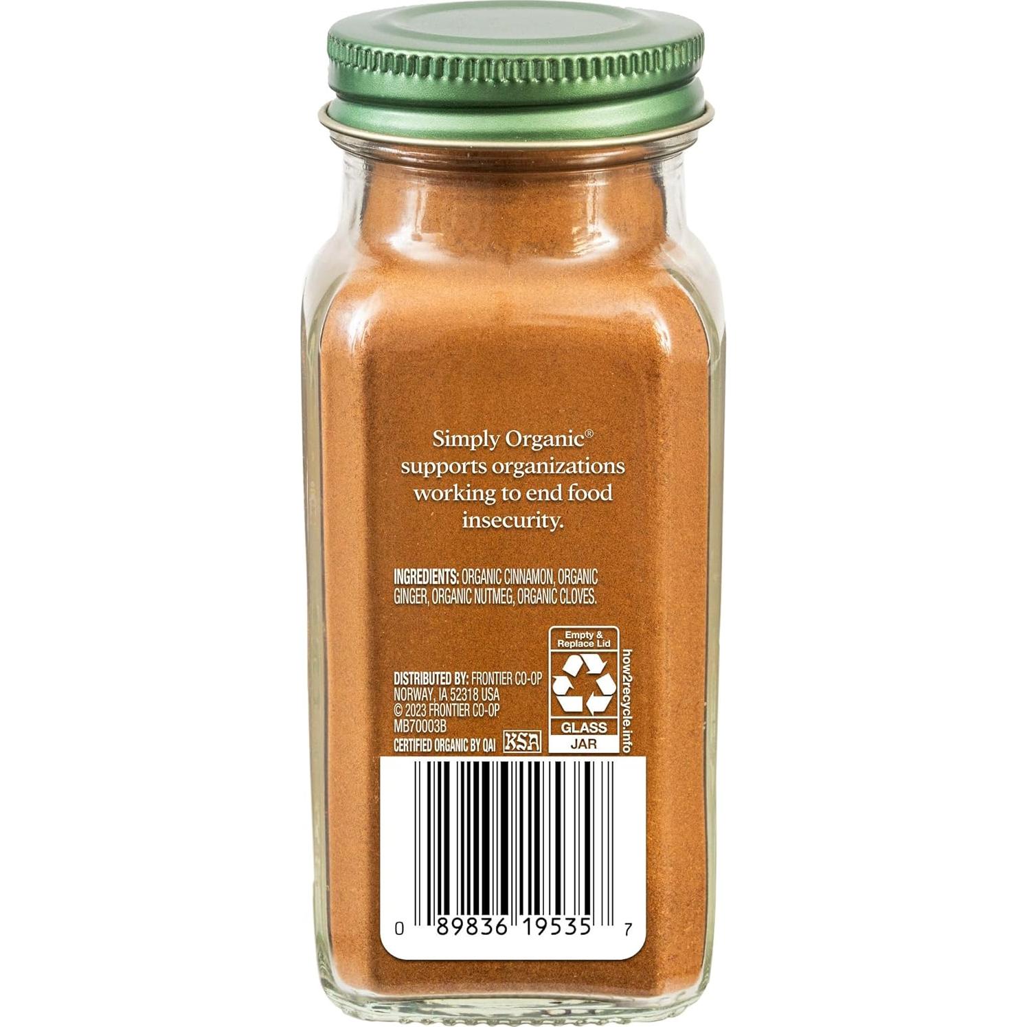 Especia Orgánica para Tarta de Calabaza Simplemente 110g