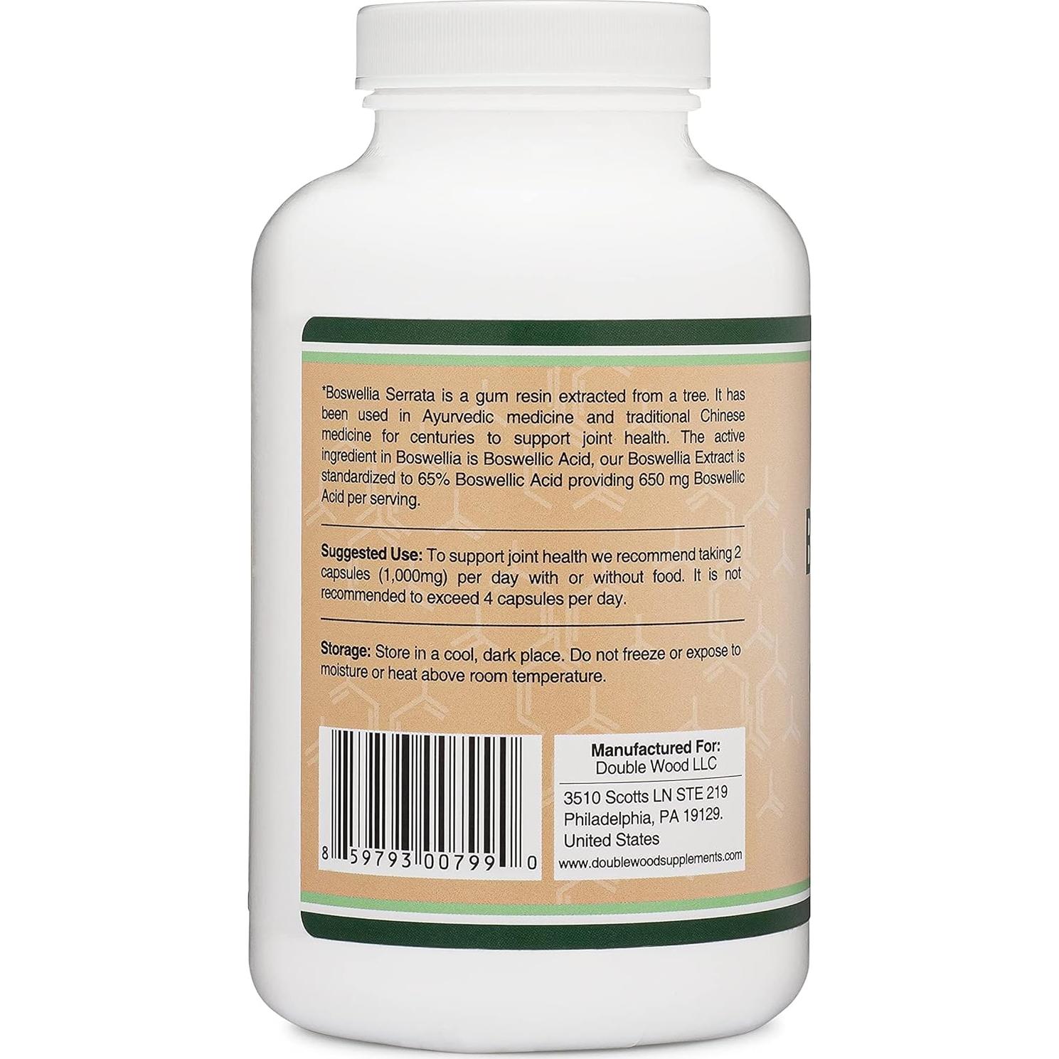 Cápsulas de Boswellia Serrata 240 unidades 1000mg Double Wood