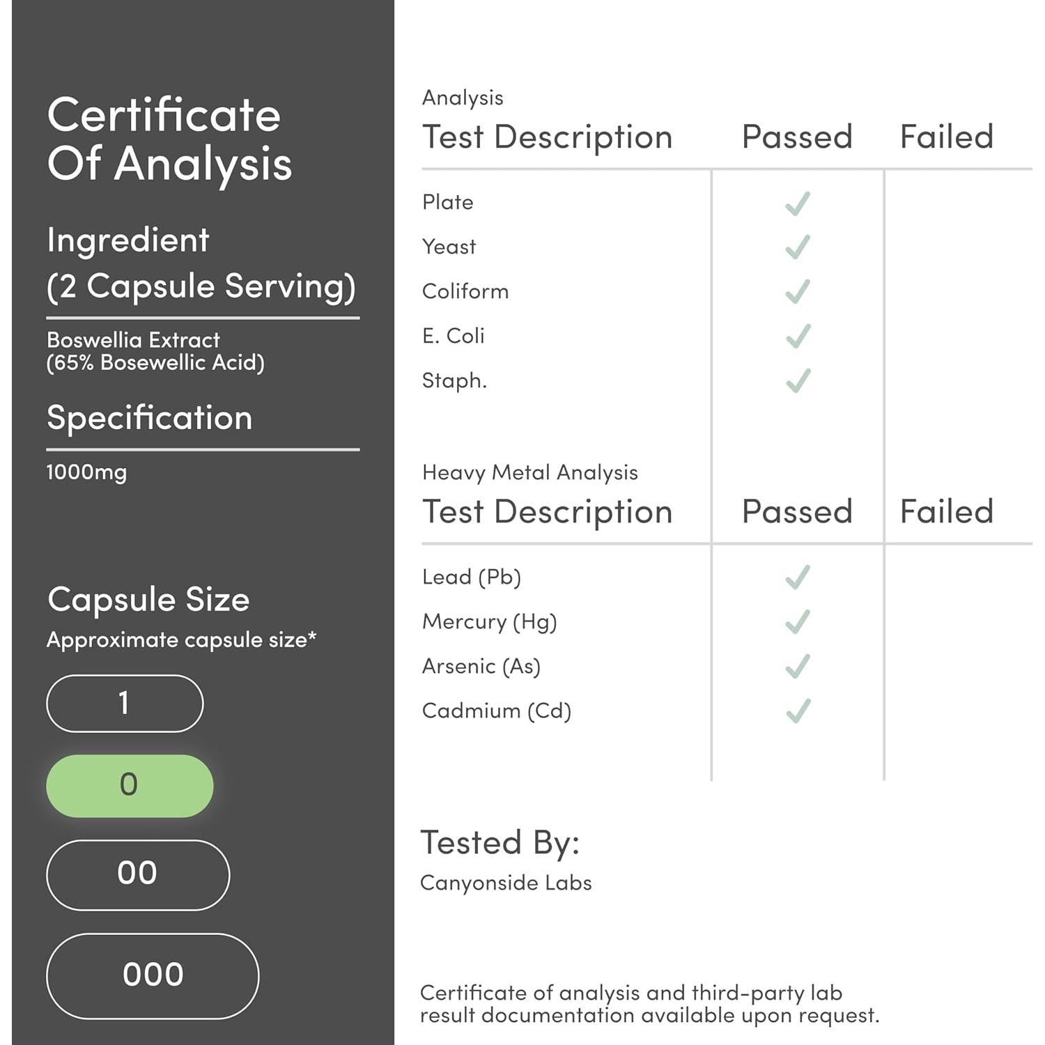 Cápsulas de Boswellia Serrata 240 unidades 1000mg Double Wood