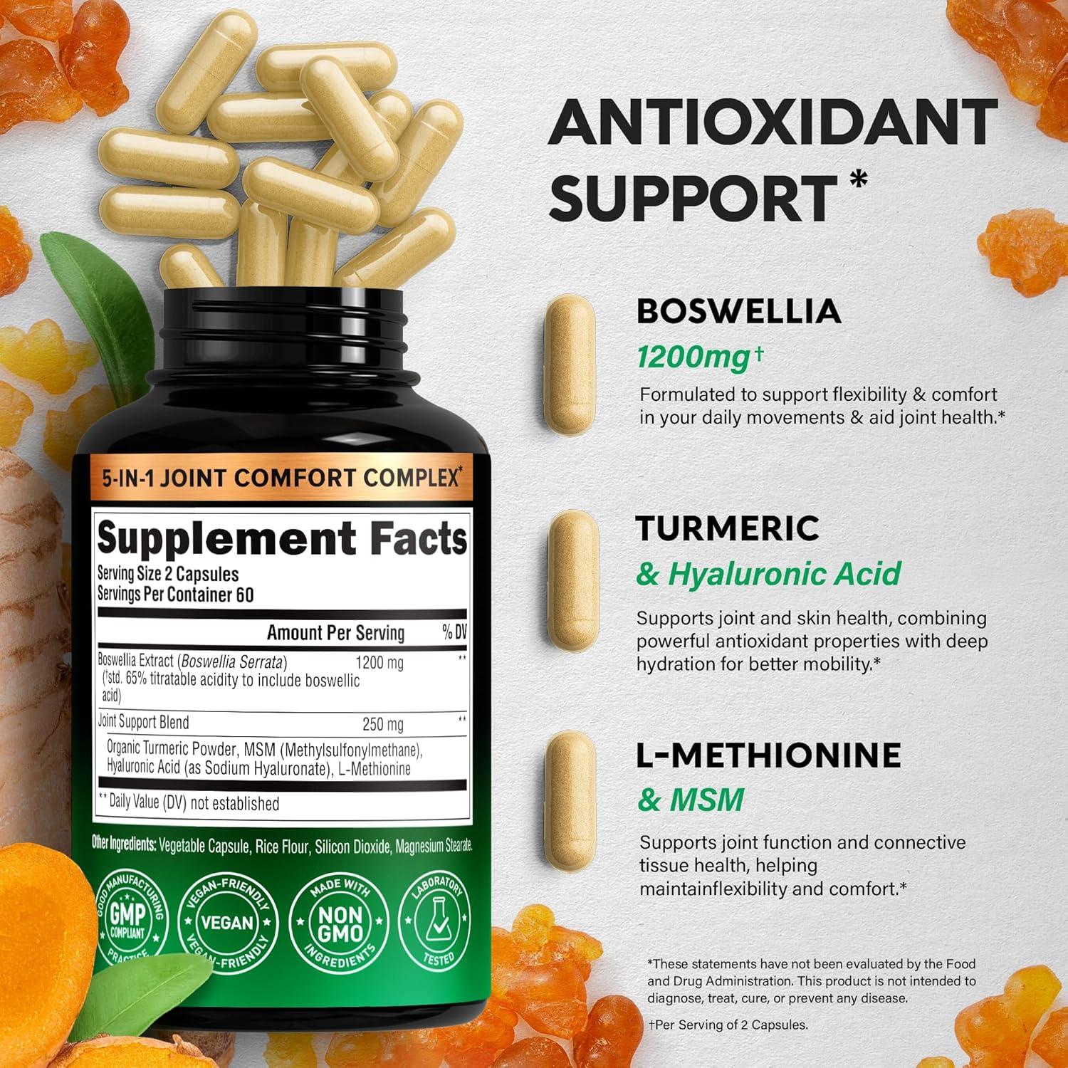 Boswellia 1200mg Nutra Harmony - Suplemento Articular 120 Cápsulas