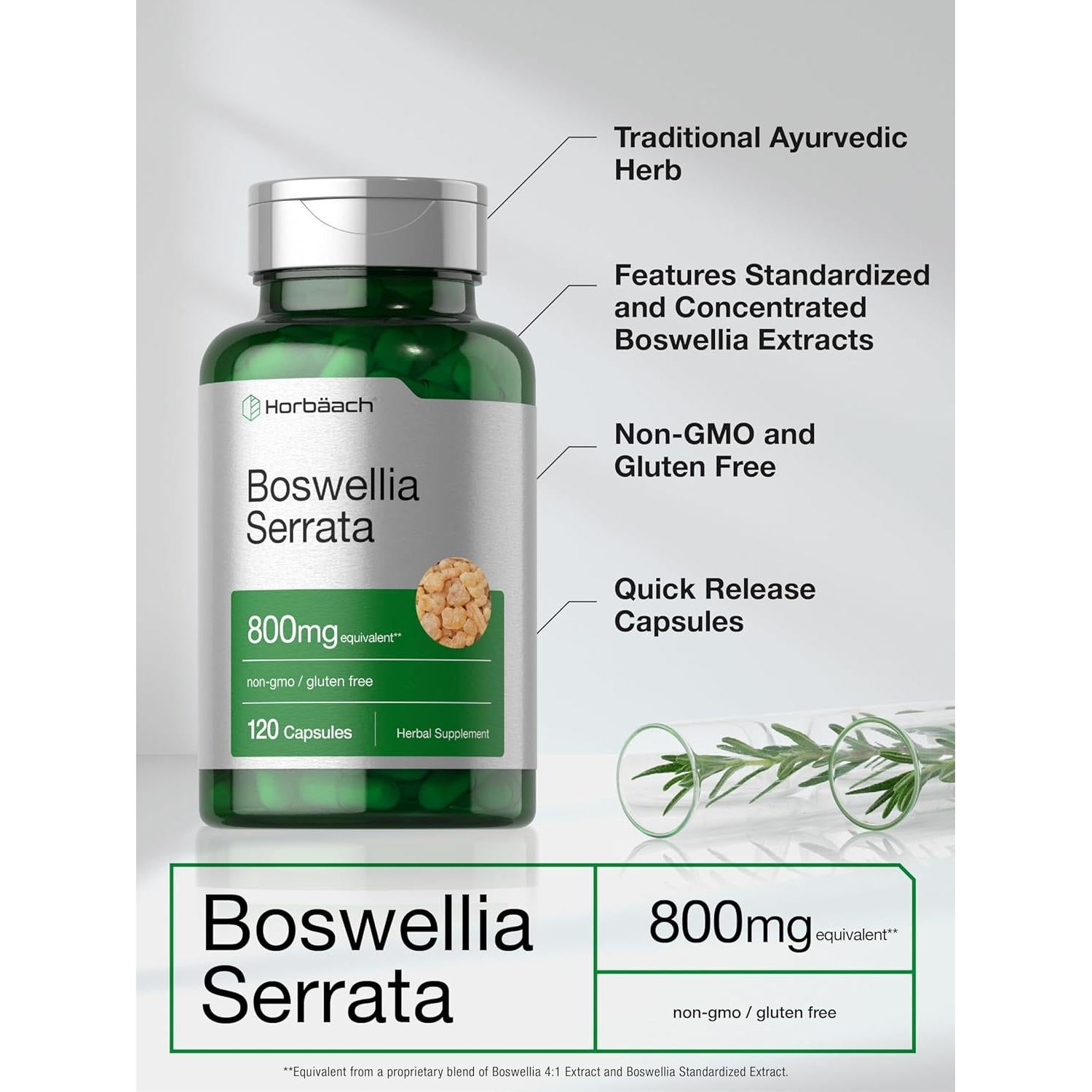 Cápsulas de Boswellia Serrata Horbaach 800mg 120 Unidades