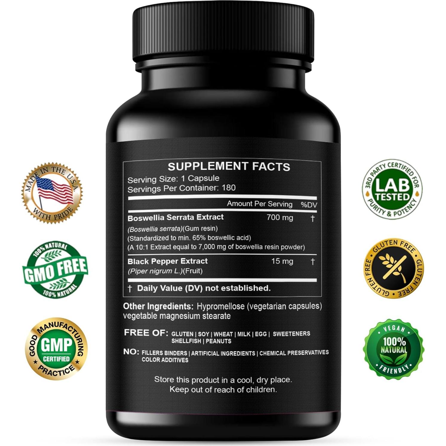 Cápsulas de Boswellia Serrata 700mg Hcl - 180 Veganas