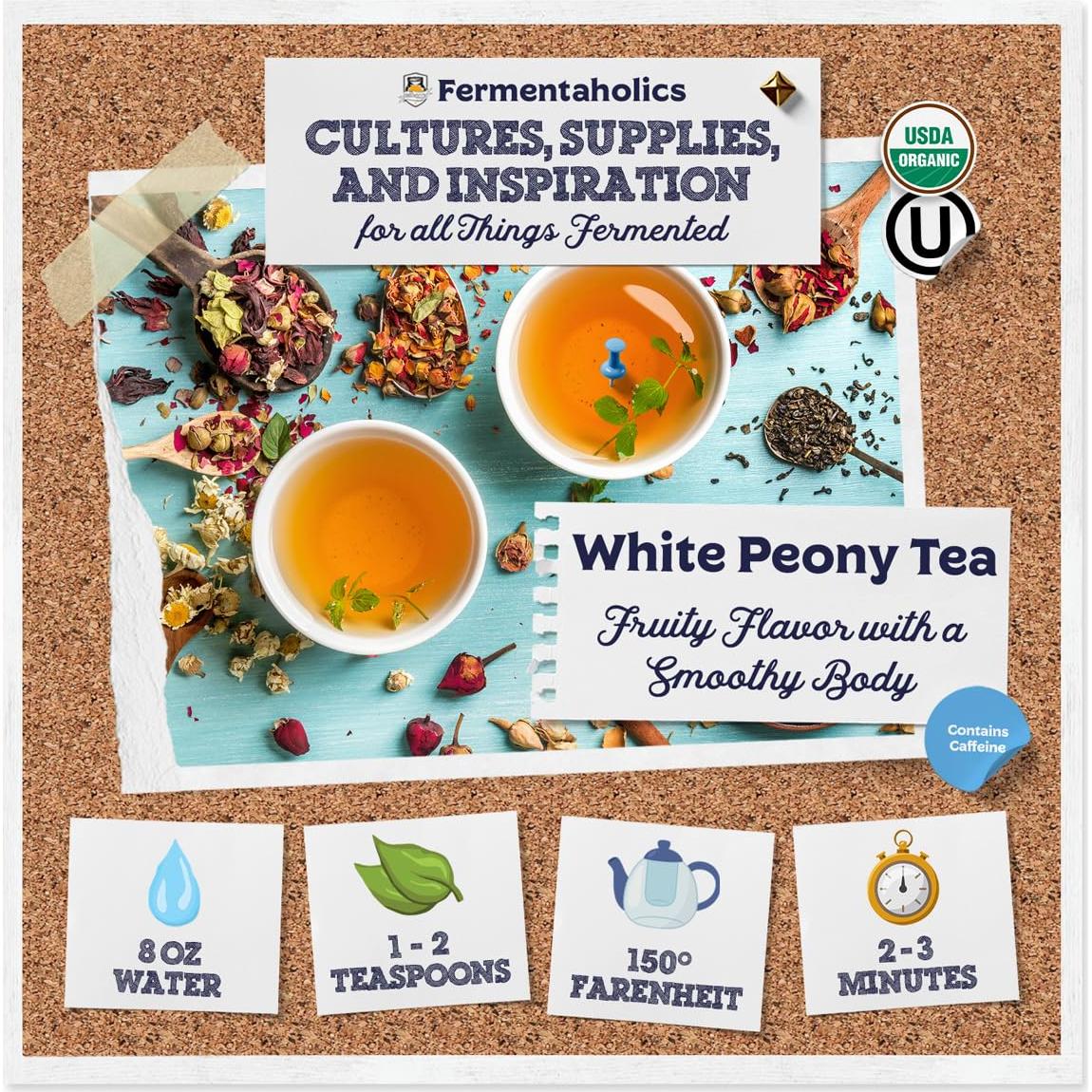 Té de Peonía Blanca Suelta Orgánico 56.7g - Fermentaholics