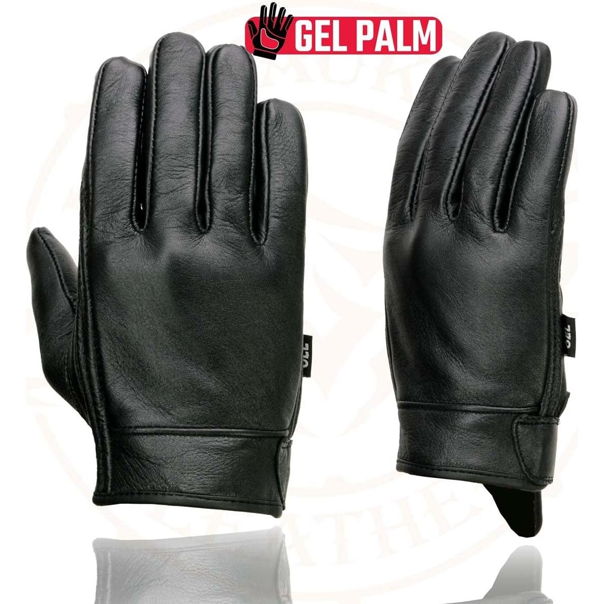 Guantes de Moto Milwaukee MG7510 de Cuero Negro con Palma de Gel