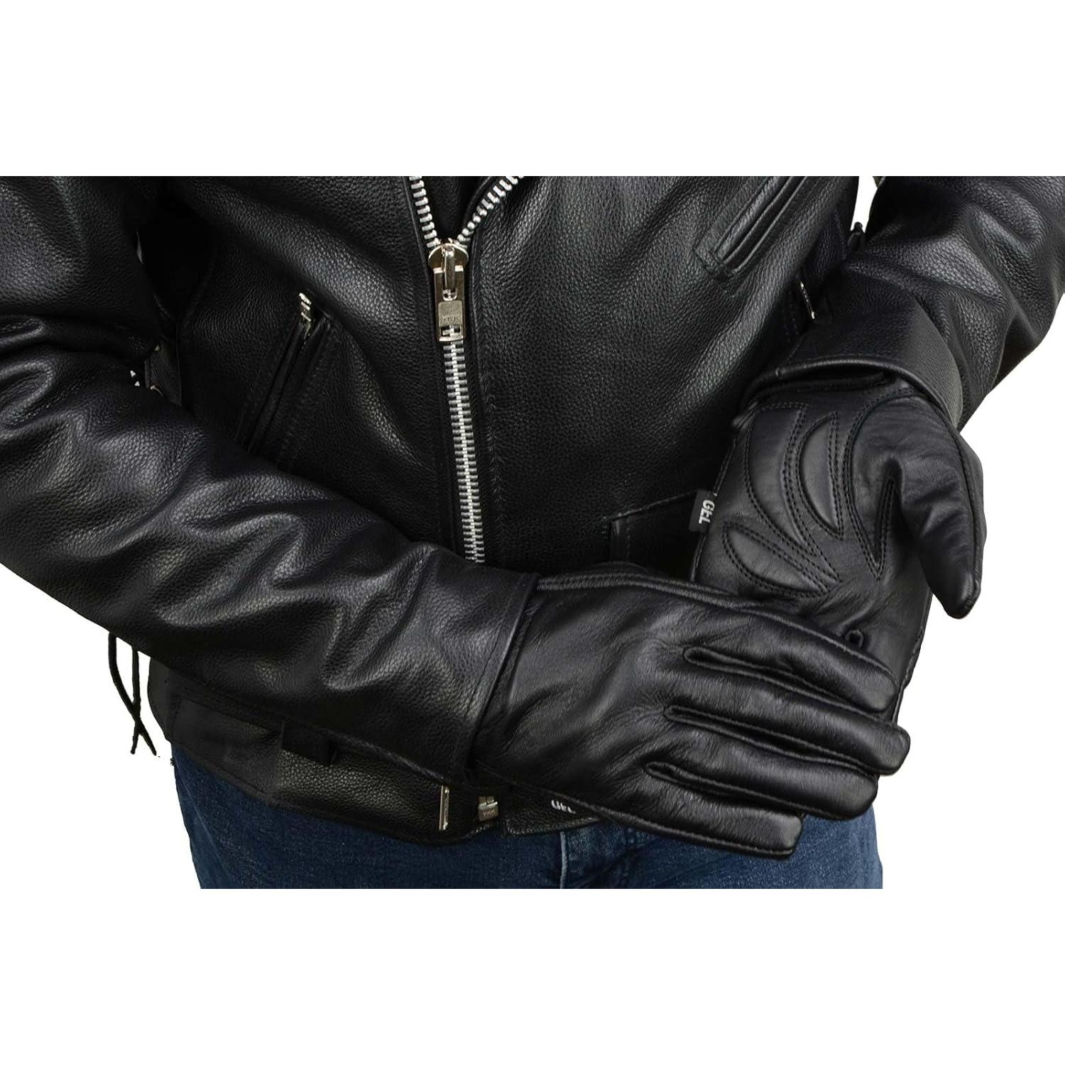 Guantes de Moto Milwaukee MG7510 de Cuero Negro con Palma de Gel