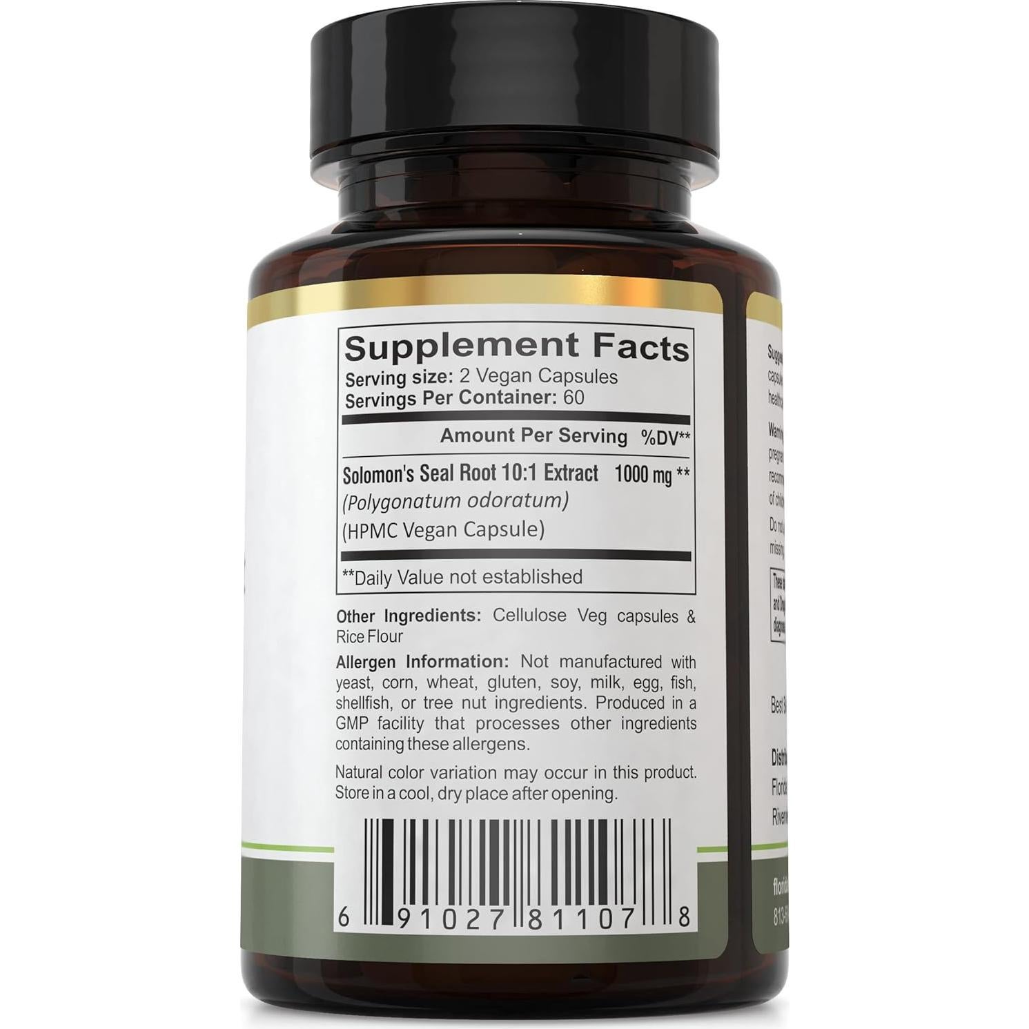 Suplemento Herbal Sello de Salomón Farmacia Herbal 120 Cápsulas 500 mg