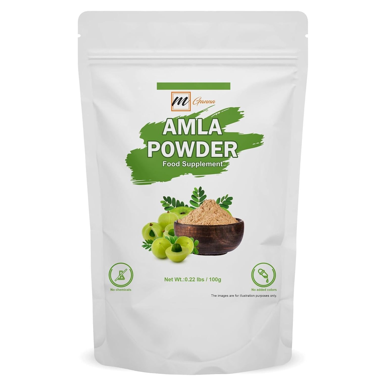 Polvo de Amla 100% Natural mGanna 100g - Cuidado Piel y Cabello