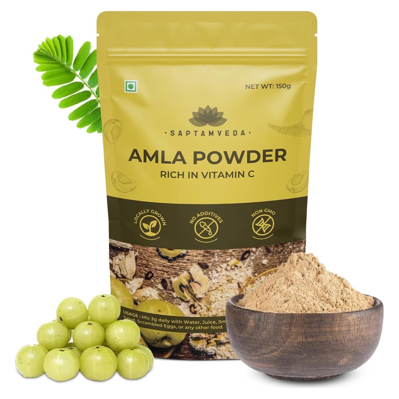 Polvo de Amla Orgánico Saptamveda 150g - Superalimento